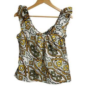 Diane con Ferstenberg Women Small Cut Out Geometric Blouse